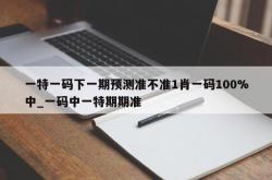 一特一码下一期预测准不准1肖一码100%中_一码中一特期期准