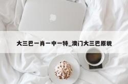 大三巴一肖一中一特_澳门大三巴原貌