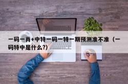 一码一肖+中特一码一特一期预测准不准（一码特中是什么?）